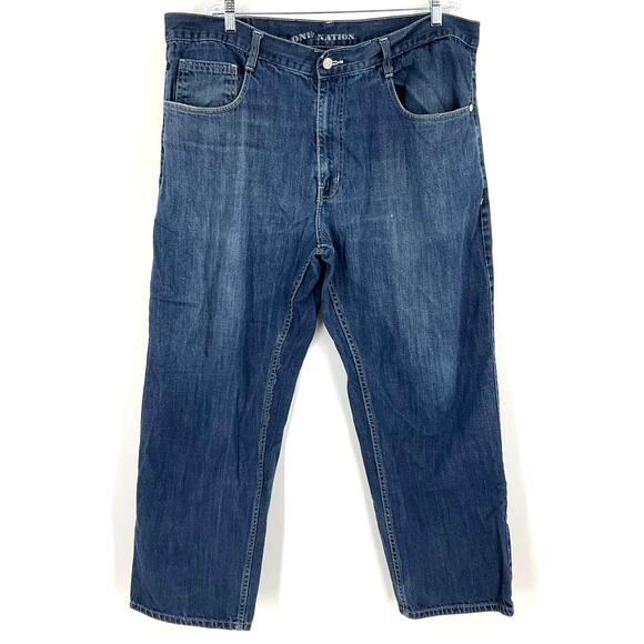 One Nation Straight Leg Blue Jeans Men's Size 46x30 - Picture 7 of 7